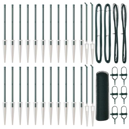 vidaXL Recinzione Esagonale Verde 1x50 m in Acciaio
