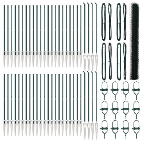 vidaXL Recinzione esagonale verde 1.5x100 m in acciaio
