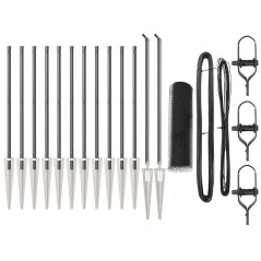 vidaXL Recinzione esagonale con 7 picchetti 0,5x25 m in acciaio grigio