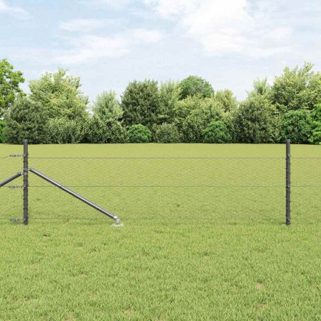 vidaXL Recinzione Esagonale con 7 Posti, Dimensioni 0,5x25 m, in Acciaio Grigio