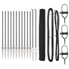 vidaXL Recinzione Esagonale con 7 Pali a Punta 1,2x25 m in Acciaio Grigio