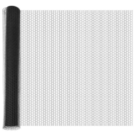 vidaXL Recinzione esagonale grigia 1.4x25 m in acciaio