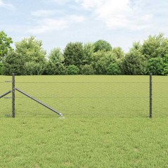 vidaXL Recinzione esagonale grigio 0,8 x 50 m in acciaio