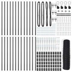 vidaXL Recinto esagonale grigio, 1x50 m in acciaio.