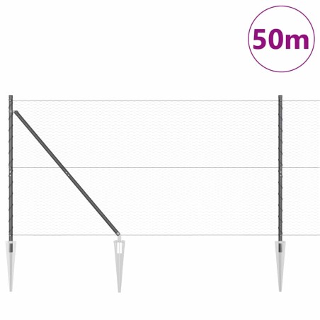 vidaXL Recinzione Esagonale Grigia 1,2x50 m in Acciaio