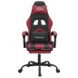 Sedia Gaming Girevole Poggiapiedi Nero e Rosso Vino Similpelle Sedia Gaming Girevole Poggiapiedi Nero e Rosso Vino Similpelle