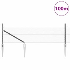 vidaXL Recinzione esagonale grigia 0.4 x 100 m in acciaio