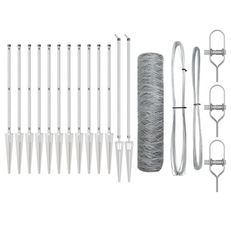 Recinzione Esagonale vidaXL 0.6x10 m Acciaio Galvanizzato