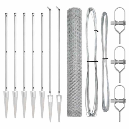 vidaXL Recinzione Esagonale 1,2 x 10 m in Acciaio Galvanizzato