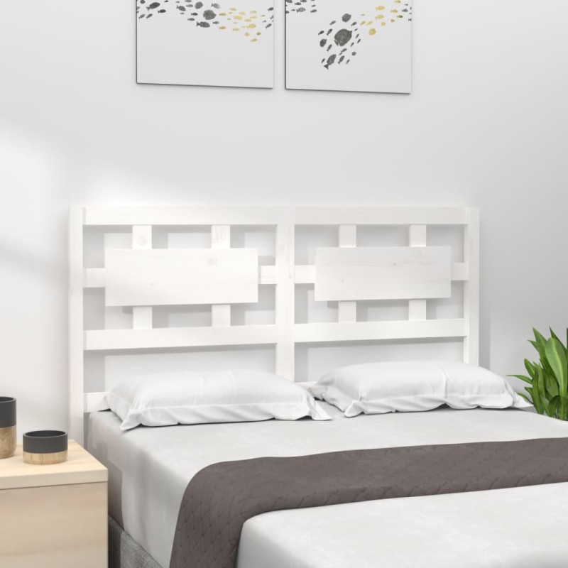 Testiera per Letto Bianca 205,5x4x100 cm Legno Massello di Pino Testiera per Letto Bianca 205,5x4x100 cm Legno Massello di Pino