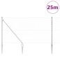 vidaXL Recinzione esagonale con 7 pali appuntiti 1,2x25 m in acciaio silver vidaXL Recinzione esagonale con 7 pali appuntiti 1,2x25 m in acciaio silver