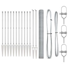 vidaXL Set di Recinzione Acciaio zincato 25 x 1,5 m (rete da 13 mm)