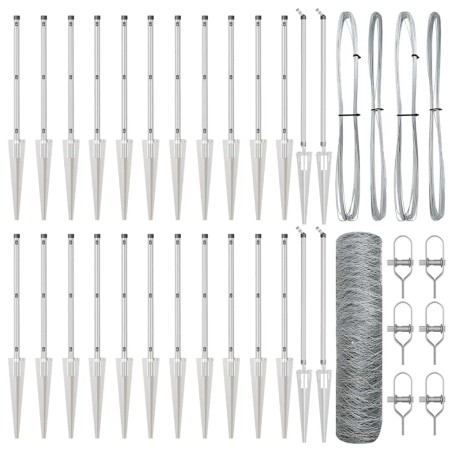 Recinzione Esagonale vidaXL 0.6x50 m Acciaio Galvanizzato