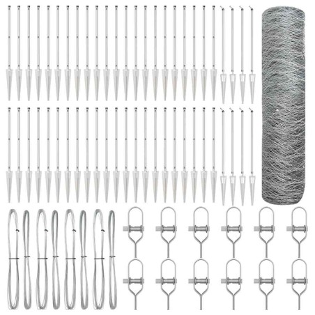 Recinzione esagonale vidaXL 1x100 m Acciaio zincato