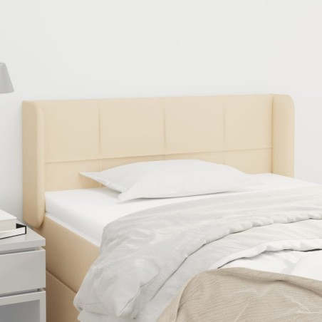 vidaXL Testiera ad Orecchio Crema 93x16x78/88 cm in Tessuto