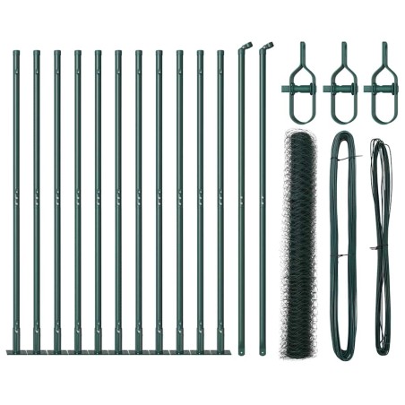 Recinzione Esagonale vidaXL Verde 0.8x25 m Acciaio