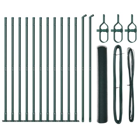 vidaXL Set di Recinzione Verde Foresta 25 x 1 m