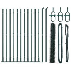 vidaXL Set di Recinzione Verde Foresta 25 x 1 m (maglia 36 mm) Acciaio