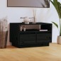 Mobile Porta TV Nero 60x35x37 cm in Legno Massello di Pino Mobile Porta TV Nero 60x35x37 cm in Legno Massello di Pino