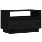 Mobile Porta TV Nero 60x35x37 cm in Legno Massello di Pino Mobile Porta TV Nero 60x35x37 cm in Legno Massello di Pino