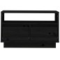 Mobile Porta TV Nero 60x35x37 cm in Legno Massello di Pino Mobile Porta TV Nero 60x35x37 cm in Legno Massello di Pino