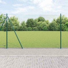vidaXL Set di Recinzione Verde 25 x 1,5 m (rete da 13 mm) Metallo, PVC