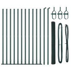 vidaXL Set di Recinzione Verde 25 x 1,5 m (rete da 13 mm) Metallo, PVC