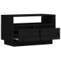 Mobile Porta TV Nero 60x35x37 cm in Legno Massello di Pino Mobile Porta TV Nero 60x35x37 cm in Legno Massello di Pino