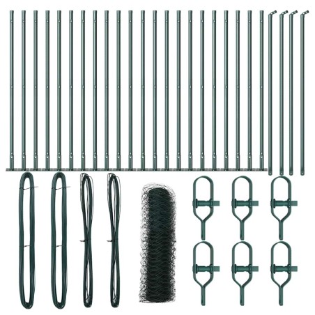 Recinzione Esagonale vidaXL Verde 0.8x50 m Acciaio