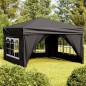 Tenda per Feste Pieghevole con Pareti Laterali Nero 3x3 m Tenda per Feste Pieghevole con Pareti Laterali Nero 3x3 m