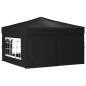Tenda per Feste Pieghevole con Pareti Laterali Nero 3x3 m Tenda per Feste Pieghevole con Pareti Laterali Nero 3x3 m