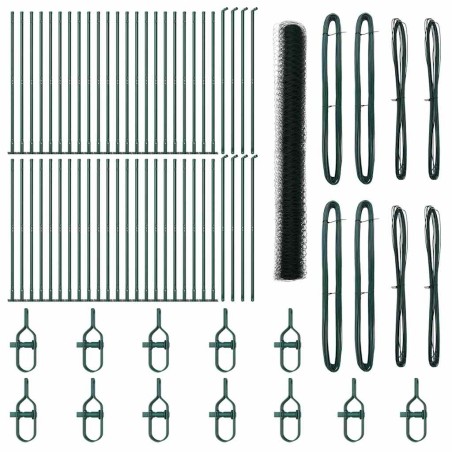 Recinzione esagonale vidaXL verde 1,6x100 m acciaio