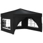 Tenda per Feste Pieghevole con Pareti Laterali Nero 3x3 m Tenda per Feste Pieghevole con Pareti Laterali Nero 3x3 m