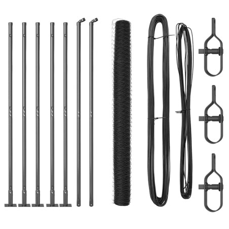 Recinto Esagonale vidaXL Grigio 1,6x10 m Acciaio
