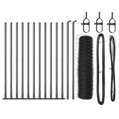 vidaXL Set di Recinzione Grigio 25 x 0,5 m (rete da 36 mm)
