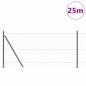 vidaXL Set di Recinzione Grigio 25 x 1 m Acciaio Verniciato a Polvere