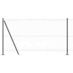 vidaXL Set di Recinzione Grigio 25 x 1.2 m