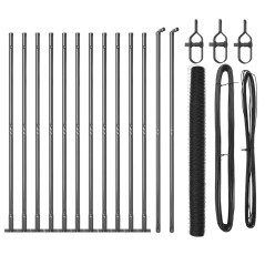 vidaXL Set di Recinzione Grigio 25 x 1.5 m Acciaio & Cemento
