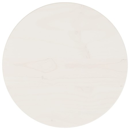 Piano Tavolo Bianco Ø30x2,5 cm in Legno Massello di Pino
