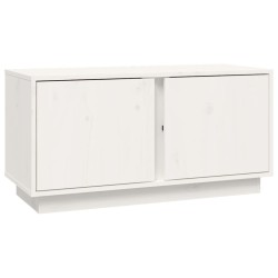 Mobile Porta TV Bianco 80x35x40,5 cm in Legno Massello di Pino