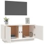 Mobile Porta TV Bianco 80x35x40,5 cm in Legno Massello di Pino Mobile Porta TV Bianco 80x35x40,5 cm in Legno Massello di Pino