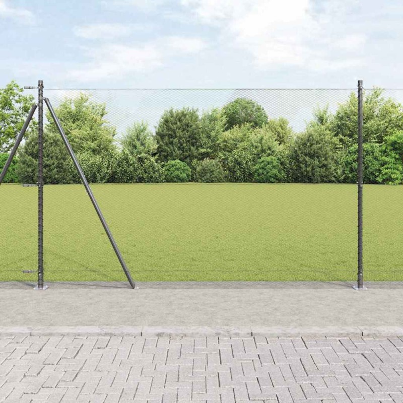 Recinzione Esagonale vidaXL Grigia 1,5x50 m in Acciaio Recinzione Esagonale vidaXL Grigia 1,5x50 m in Acciaio