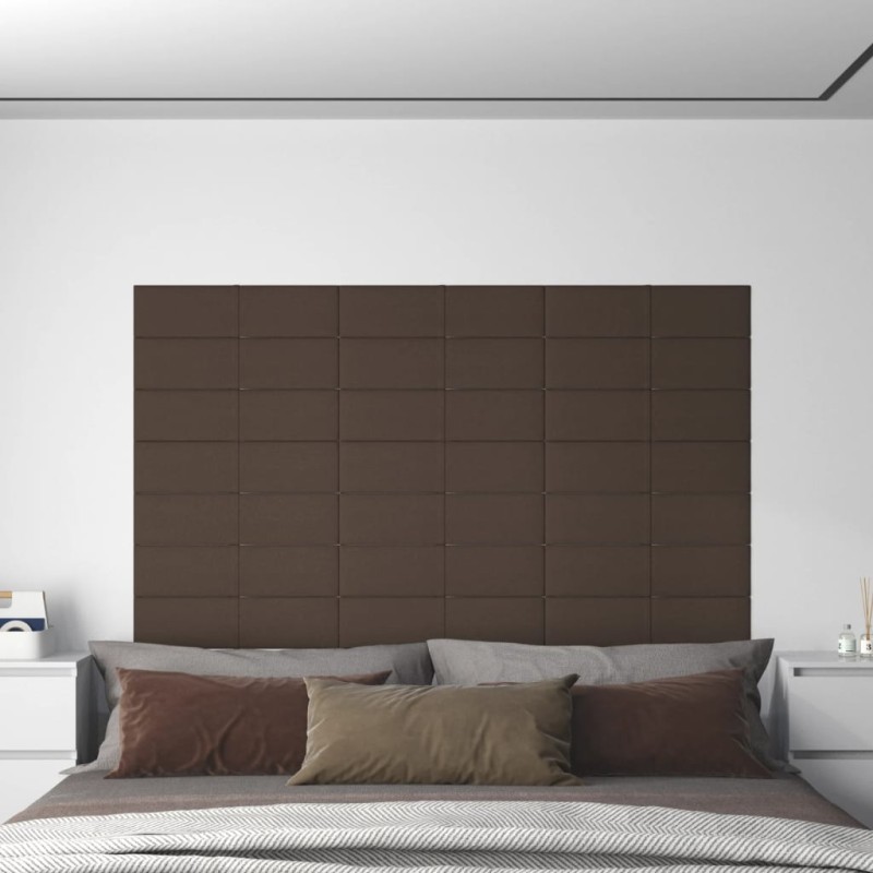 Pannelli Murali 12 pz Tortora 60x15 cm Tessuto 1,08 m² Pannelli Murali 12 pz Tortora 60x15 cm Tessuto 1,08 m²