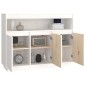 Credenza Bianca 104,5x34x80 cm in Legno Massello di Pino Credenza Bianca 104,5x34x80 cm in Legno Massello di Pino