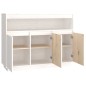 Credenza Bianca 104,5x34x80 cm in Legno Massello di Pino Credenza Bianca 104,5x34x80 cm in Legno Massello di Pino