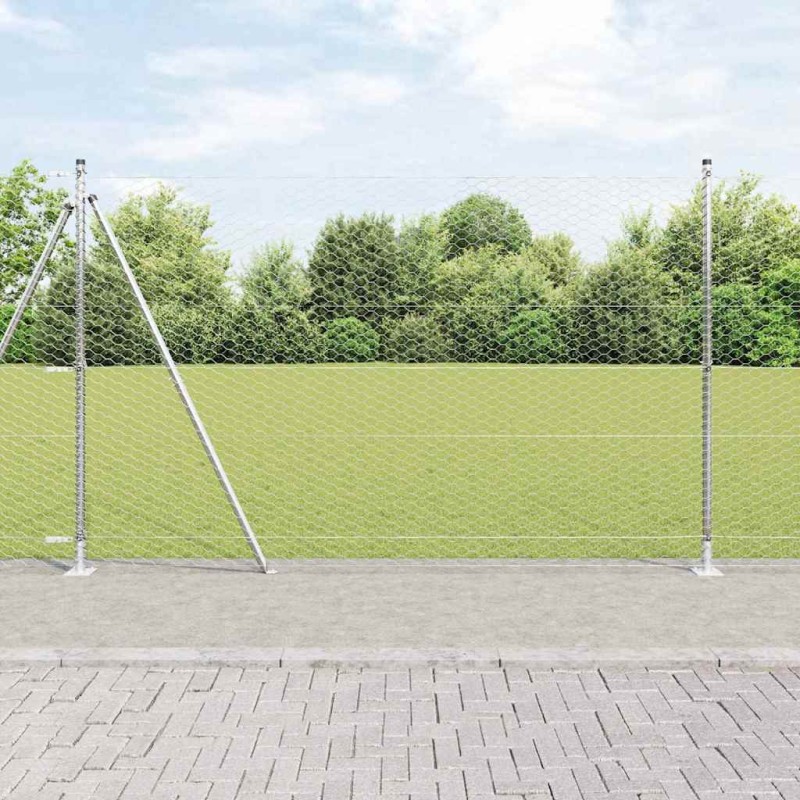 Recinzione Esagonale vidaXL 1.4x10 m Acciaio Zincato Recinzione Esagonale vidaXL 1.4x10 m Acciaio Zincato
