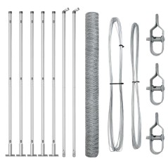 Recinzione Esagonale vidaXL 1.4x10 m Acciaio Zincato