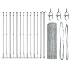 vidaXL Set di Recinzioni Acciaio zincato 25 x 0,5 m (rete da 13 mm)