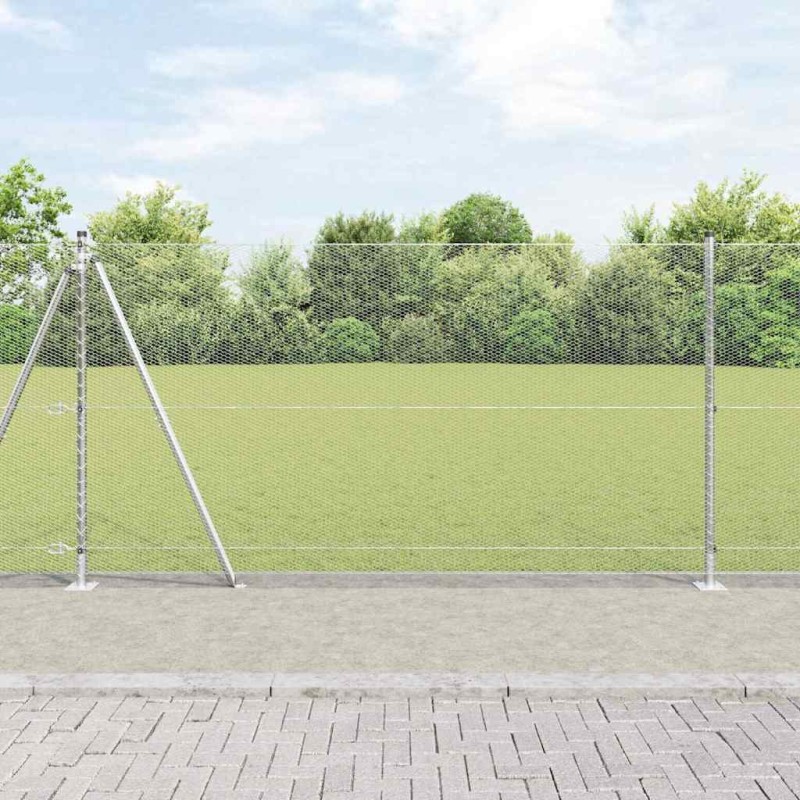 vidaXL Set di Recinzione Acciaio zincato 25 x 1.2 m Acciaio zincato vidaXL Set di Recinzione Acciaio zincato 25 x 1.2 m Acciaio zincato