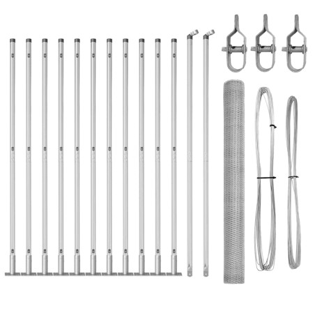 vidaXL Set di Recinzione Acciaio zincato 25 x 1,5 m Acciaio zincato